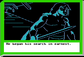 ZorkQuest: Assault on Egreth Castle (Apple II) screenshot: Have sword - will travel!