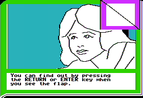 ZorkQuest: Assault on Egreth Castle (Apple II) screenshot: A story branch point.