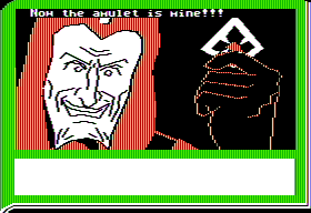 ZorkQuest: Assault on Egreth Castle (Apple II) screenshot: Cue evil laugh - MUHAHAHAHAHA!!