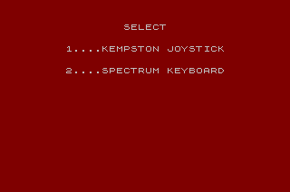 Grid Bug (ZX Spectrum) screenshot: Control selection screen