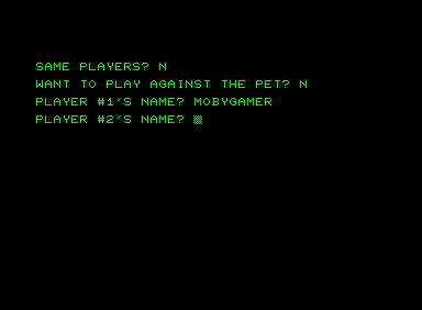 Kalah (Commodore PET/CBM) screenshot: Two player mode