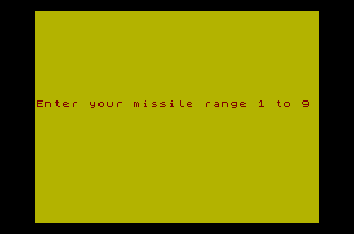 Flak: The Ultimate Flight Experience (ZX Spectrum) screenshot: Missile range screen
