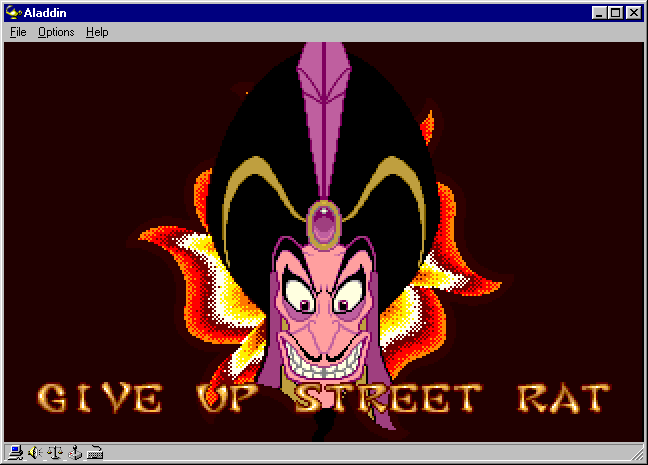 Disney's Aladdin (Windows) screenshot: Jafar is happy (Large size)