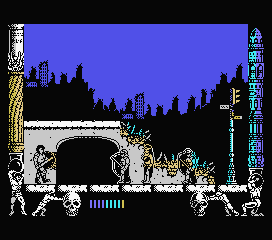 Metropolis (MSX) screenshot: I've taken a beating but the enemies are everywhere.
