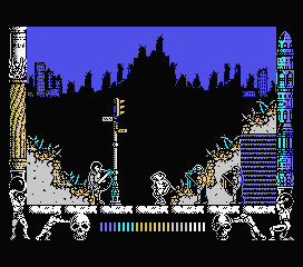 Metropolis (MSX) screenshot: Starting location. Already you fight enemies.