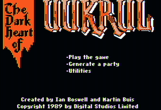 The Dark Heart of Uukrul (Apple II) screenshot: Title screen