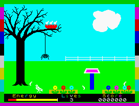 Percy the Potty Pigeon (ZX Spectrum) screenshot: Pausing.