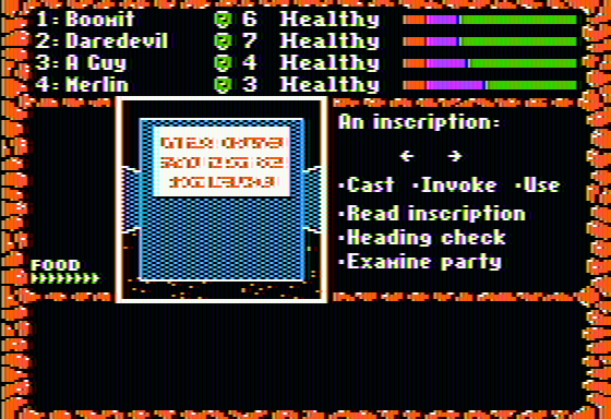 The Dark Heart of Uukrul (Apple II) screenshot: A transcription...