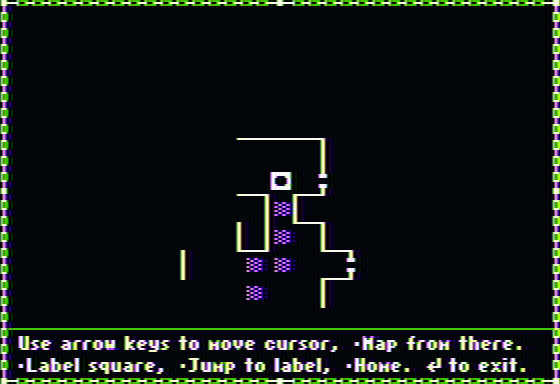 The Dark Heart of Uukrul (Apple II) screenshot: The map
