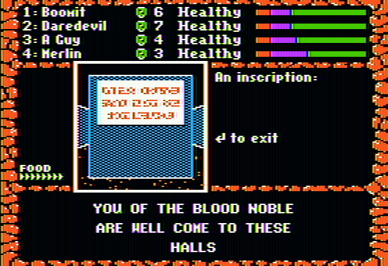 The Dark Heart of Uukrul (Apple II) screenshot: which can be read.