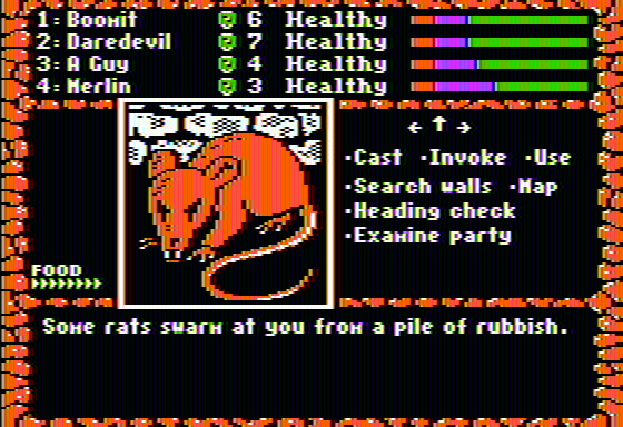 The Dark Heart of Uukrul (Apple II) screenshot: Prepare to fight!