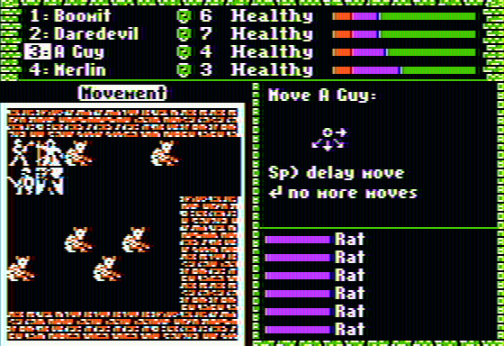 The Dark Heart of Uukrul (Apple II) screenshot: The combat screen