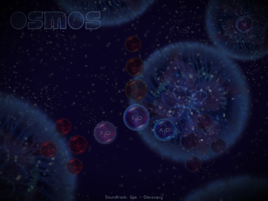 Osmos (Linux) screenshot: Title and main menu