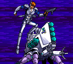 Solid Force (TurboGrafx CD) screenshot: Intro: Sho and his mechanized buddies