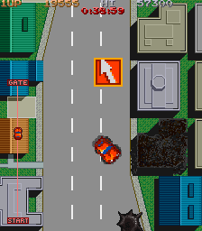 City Bomber (Arcade) screenshot: I guess I'll turn left then.