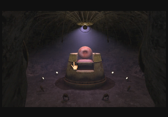 Riven: The Sequel to Myst (SEGA Saturn) screenshot: A strange throne