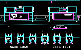 Run for the Money (DOS) screenshot: Week 2: into the ruf-house for a purchase.