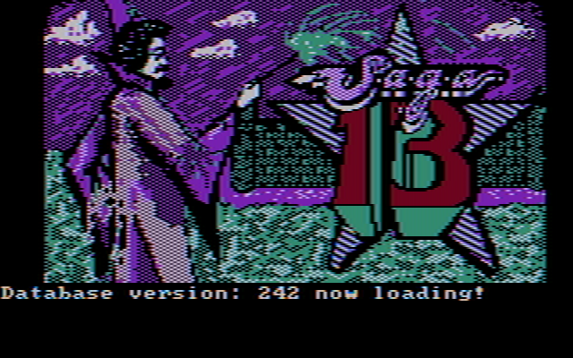 Sorcerer of Claymorgue Castle (DOS) screenshot: Loading another SAGA adventure! (CGA, composite)