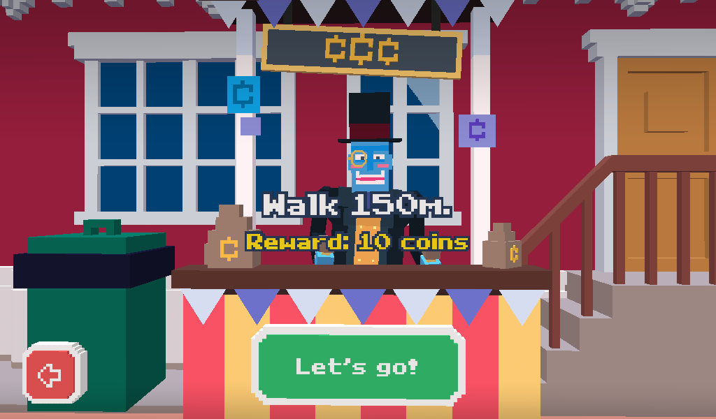 Steppy Pants (Android) screenshot: This fellow offers us a challenge.