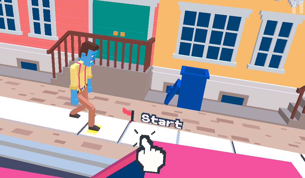 Steppy Pants (Android) screenshot: After the tutorial, the game officially begins!