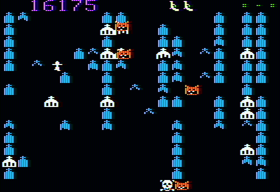 Nightmare Gallery (Apple II) screenshot: Getting killed