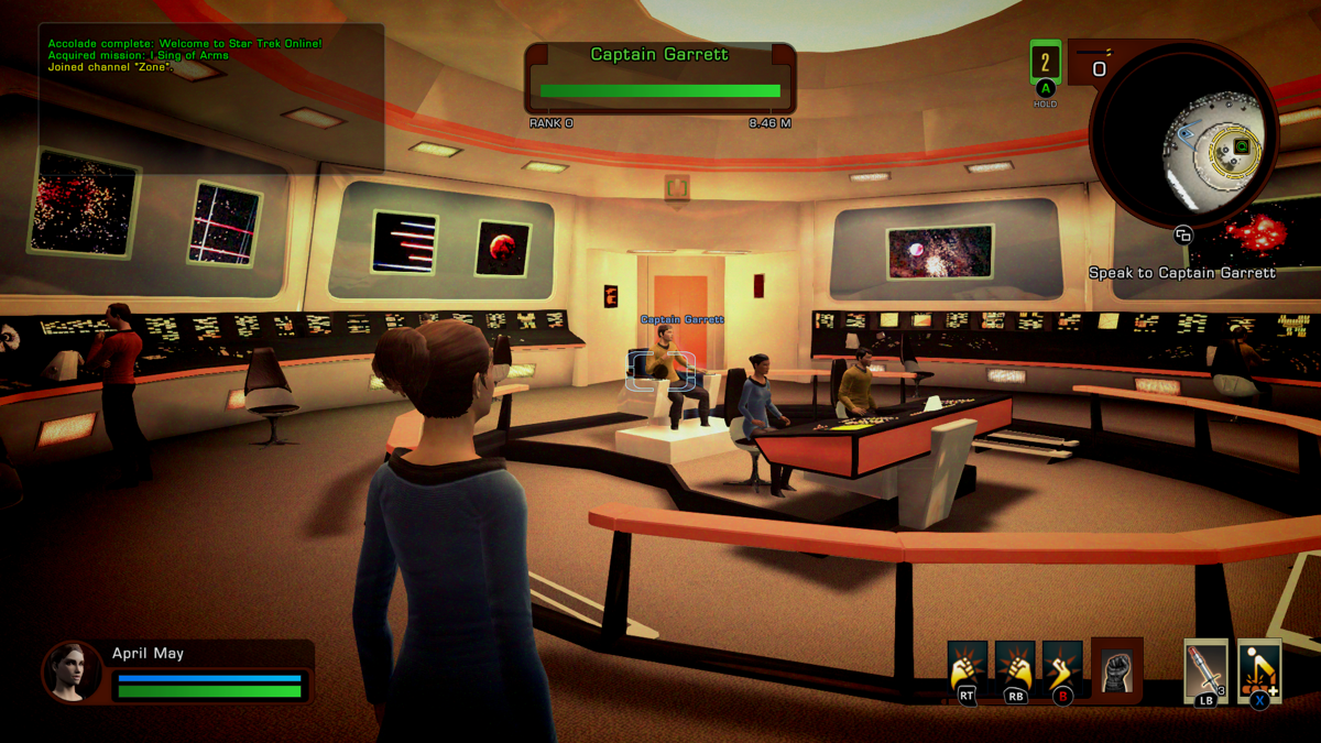 Star Trek Online (Xbox One) screenshot: On the bridge, ready for the next mission.