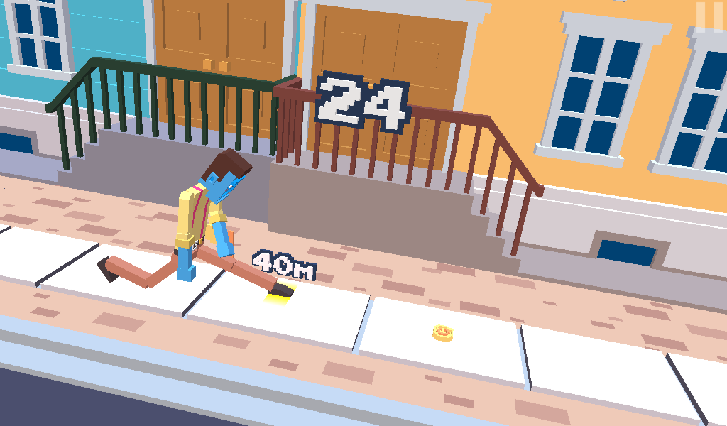 Steppy Pants (Android) screenshot: Walking on the sidewalk