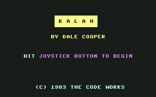 Kalah (Commodore 64) screenshot: Title screen