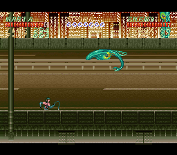Psycho Dream (SNES) screenshot: This is the only stage where you can run - and even then automatically
