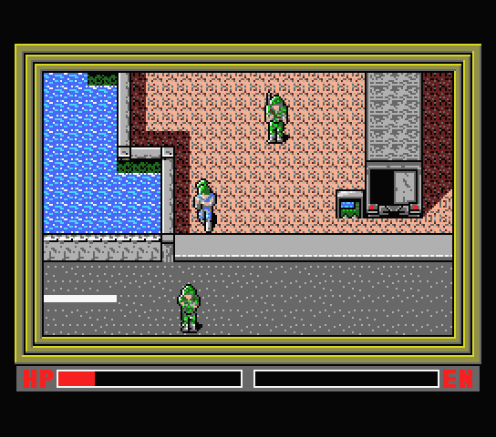 Shiryō Sensen 2 - War of the Dead Part 2 (MSX) screenshot: The soldiers aren't helping at all
