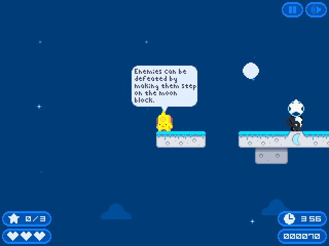 Sky Island (Browser) screenshot: The enemy will drop the star