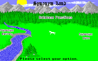 Land of the Unicorn (Apple IIgs) screenshot: Synonyms menu