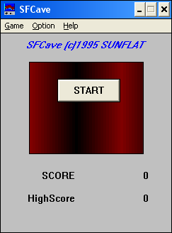 SFCave (Windows 3.x) screenshot: First time startup