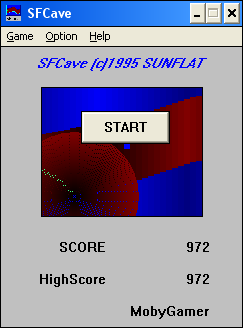 SFCave (Windows 3.x) screenshot: Game over with new high score