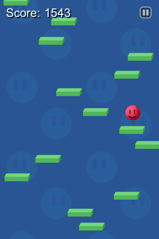 PapiJump (iPhone) screenshot: Level Normal, it goes on like this