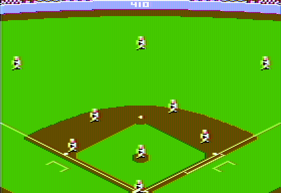 The Sporting News Baseball (Apple II) screenshot: The field