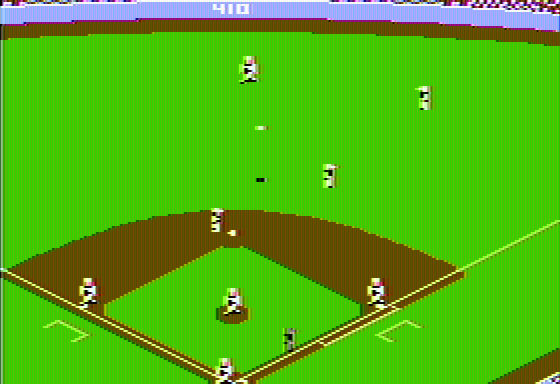 The Sporting News Baseball (Apple II) screenshot: Great shot