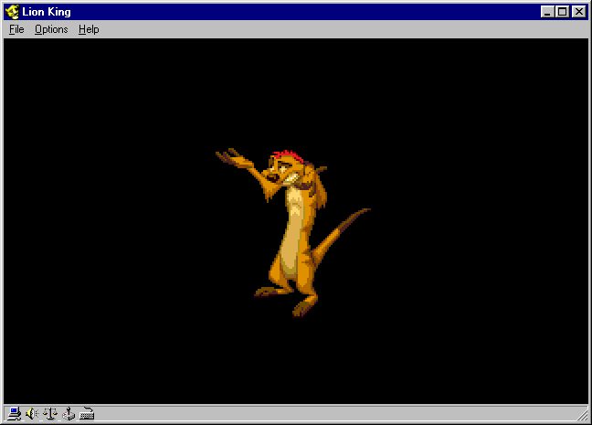 The Lion King (Windows) screenshot: Timon describes the situation (Large Size)