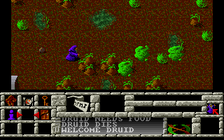 Enlightenment (Amiga) screenshot: Blobs attack in a swamp.