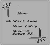 Pierre le Chef is... Out to Lunch (Game Boy) screenshot: Main menu