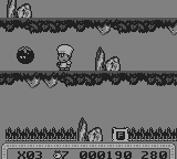 Pierre le Chef is... Out to Lunch (Game Boy) screenshot: One of the escaped ingredients