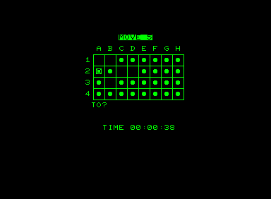 Leap (Commodore PET/CBM) screenshot: mid-game.