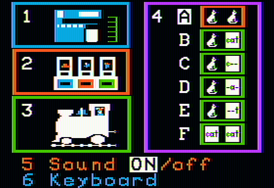 Reader Rabbit (Apple II) screenshot: Main menu (Version 1.3)