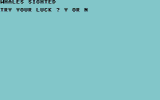 Sea Route to India (Commodore 64) screenshot: Whales sighted