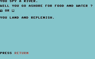 Sea Route to India (Commodore 64) screenshot: Supplies