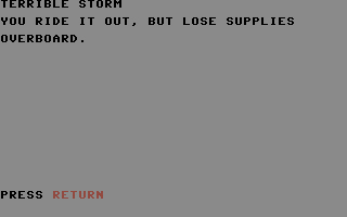 Sea Route to India (Commodore 64) screenshot: Storm