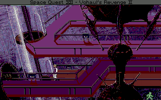 Space Quest IV: Roger Wilco and the Time Rippers (Amiga) screenshot: Xenon Super Computer - elevator.