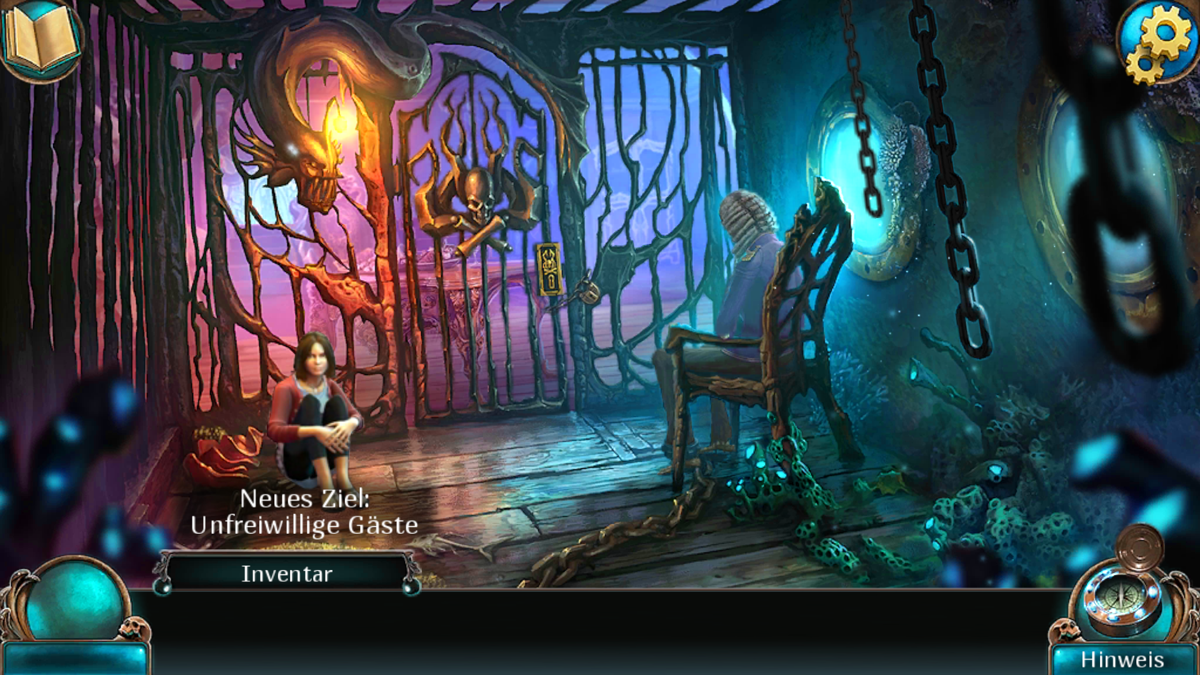 Nightmares from the Deep 3: Davy Jones (Collector's Edition) (Android) screenshot: Imprisoned by, of course, Davy Jones himself.