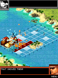 Naval Battle: Mission Commander (J2ME) screenshot: ...doing some major damage