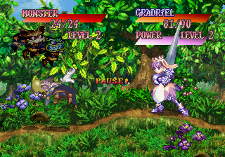 Princess Crown (SEGA Saturn) screenshot: These guys apparently think they can taunt you and live to tell about it..